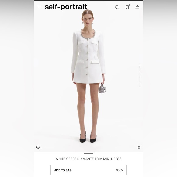 self portrait white crepe diamante mesh mini dress Self-Portrait | Dresses | Self Portrait White Crepe Diamante Trim Mini Dress
